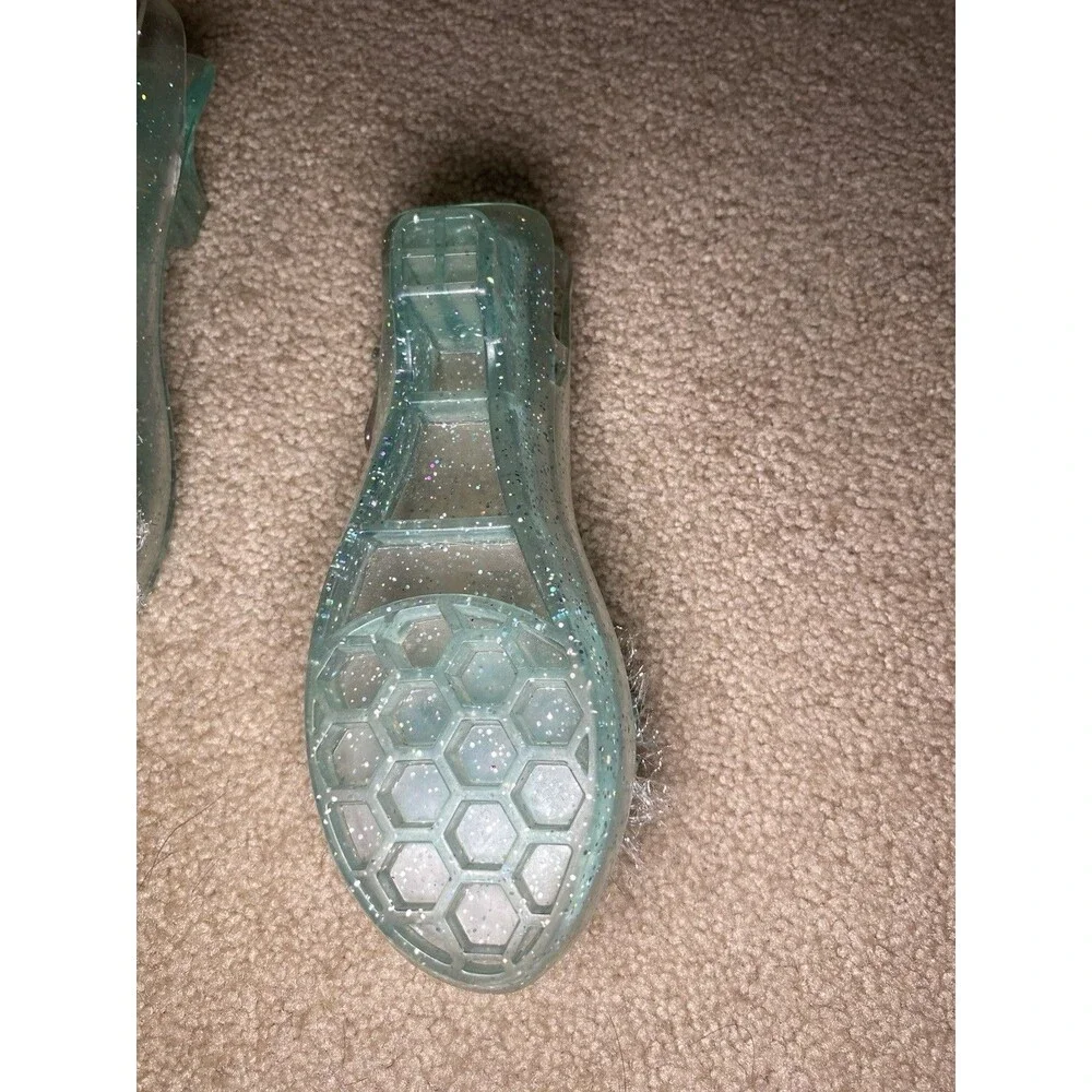 Disney Frozen Elsa Glitter Sparkle Dress Up Jelly Shoes Snowflake - Picture 4 of 7